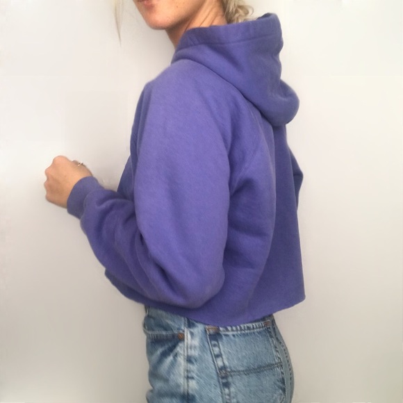 โSOLDโ Y2K deep violet cropped Adidas hoodie - Picture 3 of 6